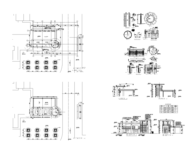 景观入口大门CAD施工图（公园大门，居住区大门，T形舞台等）