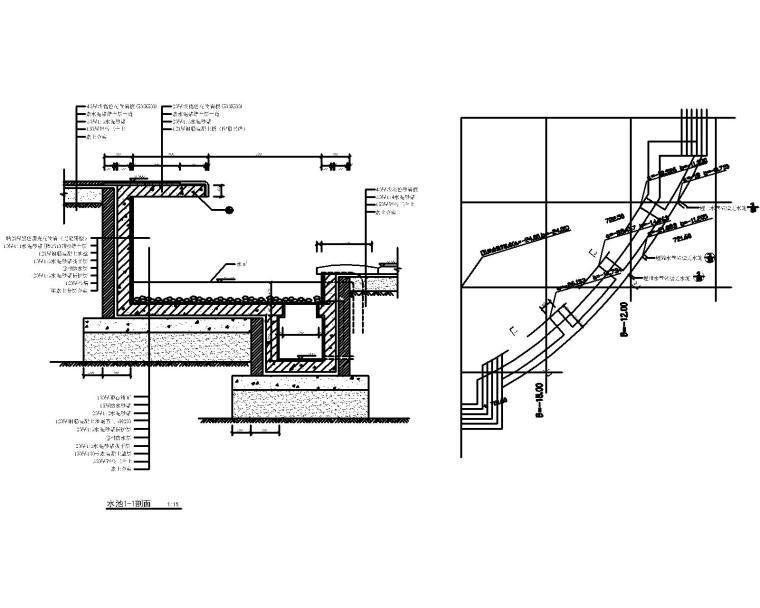 岸石驳岸离岸池沿驳坎CAD施工详图