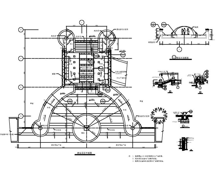 喷泉涌泉CAD施工图块合集