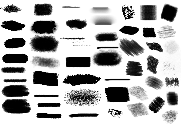 10套蹭痕蜡笔粉涂水彩插画马克笔ps笔刷