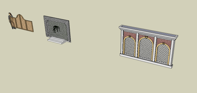 现代景墙SU模型素材合集