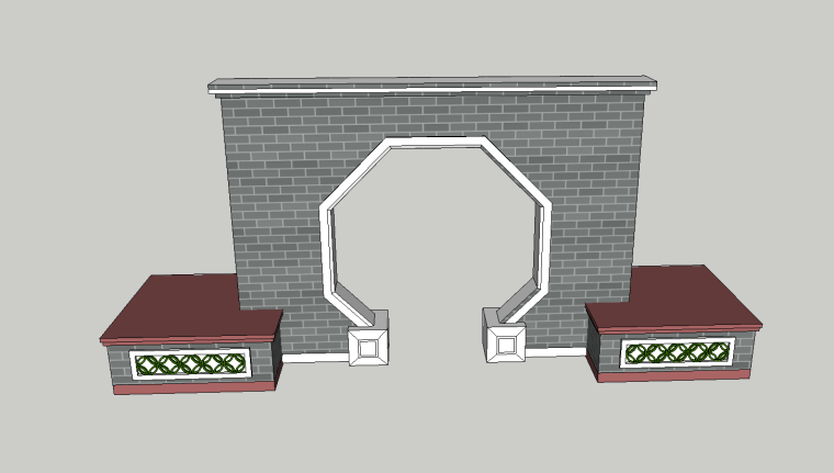 中式景墙SU模型素材合集