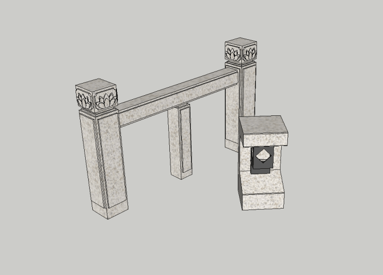 中式景墙SU模型素材合集