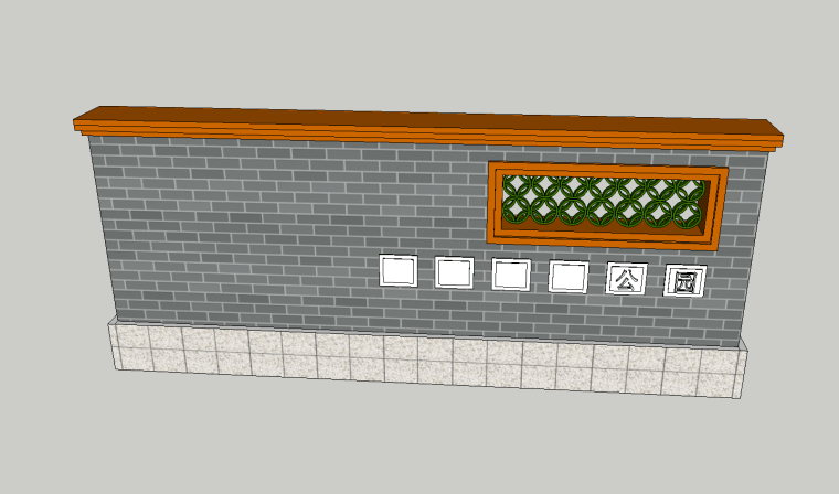 中式景墙SU模型素材合集