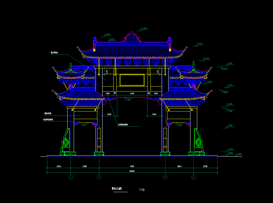 图片[2]-园林古建牌楼牌坊CAD施工图-灵感屋