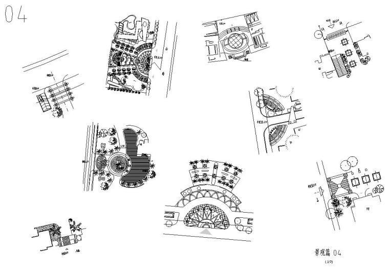 景观入口、交汇节点CAD平面图合集