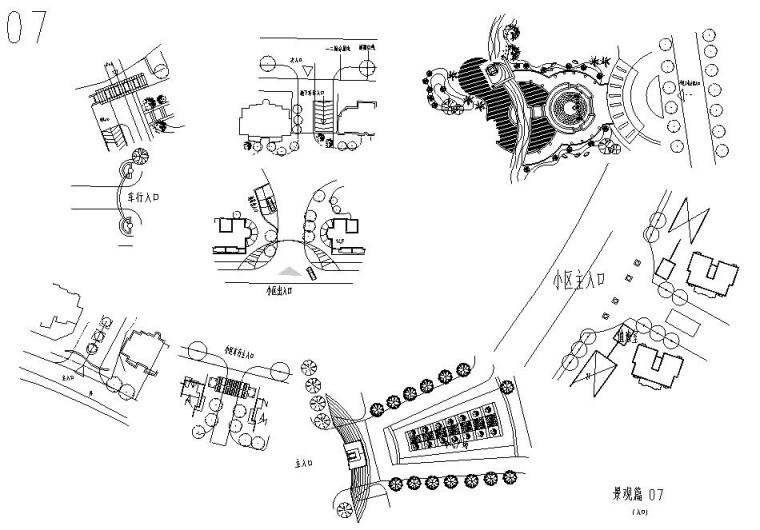 景观入口、交汇节点CAD平面图合集