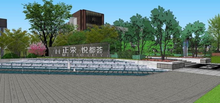 合肥正荣悦都荟示范区景观SU模型下载 合肥正荣悦都荟示范区景观SU模型下载