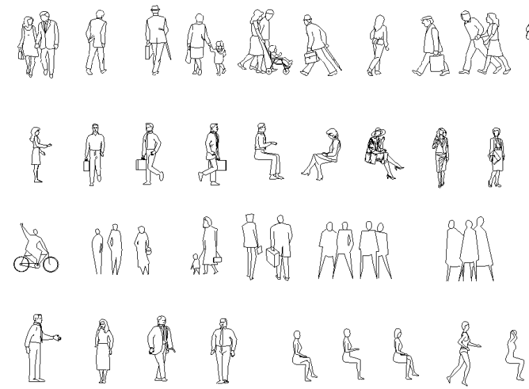 立面、平面人物CAD素材下载