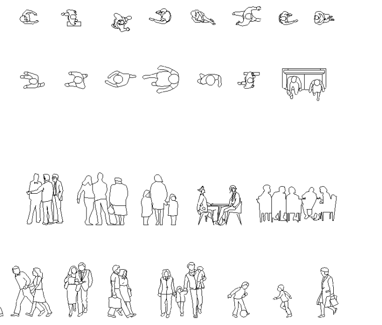 立面、平面人物CAD素材下载