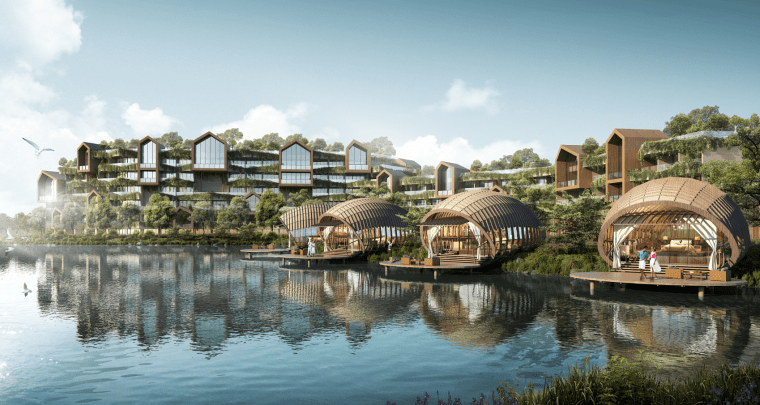新和风山水绿城温泉小镇建筑模型合集 新和风山水绿城温泉小镇建筑模型合集