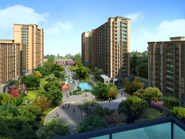 滨水住宅景观效果图PSD素材源文件 滨水住宅景观效果图PSD素材源文件