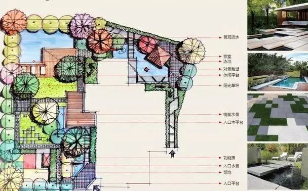 100款园林庭院手绘彩色平面图-灵感屋