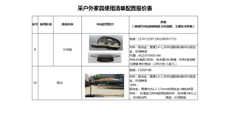 户外家具战略招标选型清单 SU+EXCLS-灵感屋