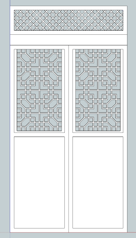 中式古建窗花格SU模型合集-灵感屋