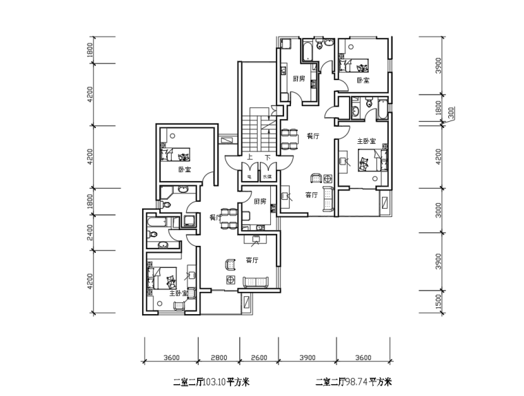32套住宅户型平面布置CAD图-灵感屋