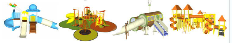 儿童滑梯攀爬活动娱乐设施景观模型-灵感屋