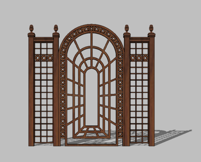 私家花园庭院木质围栏围挡栅栏SU模型-灵感屋