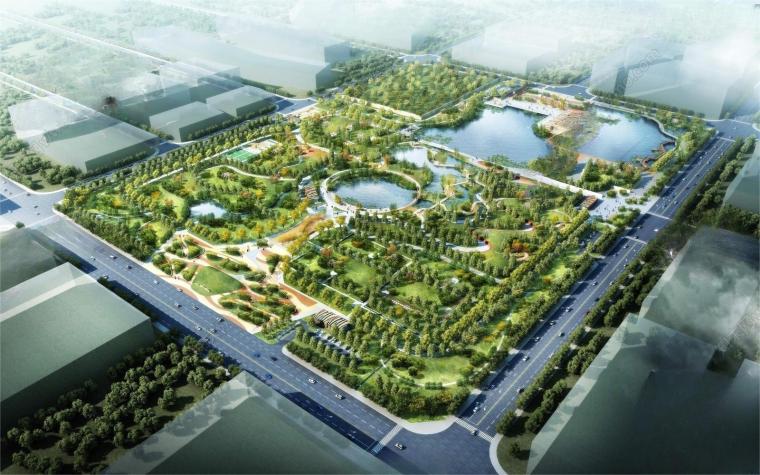 现代休闲大型市政公园模型-灵感屋