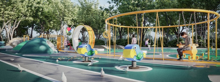 环球花园森林鸟语儿童娱乐活动设施景观SU模型-灵感屋