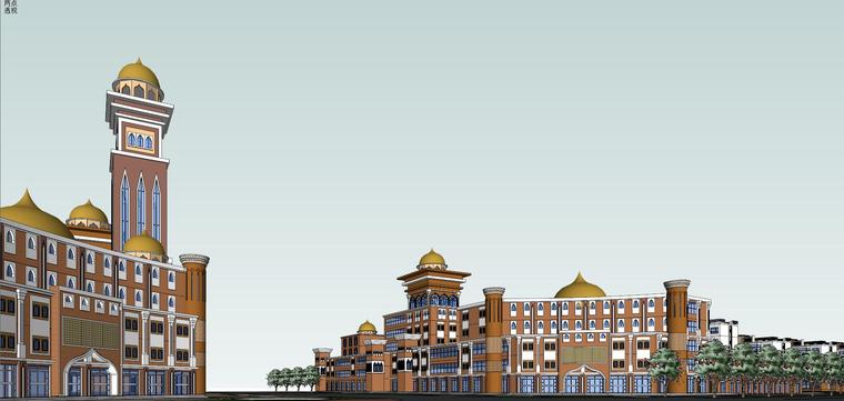 伊斯兰风格建筑SU模型-灵感屋