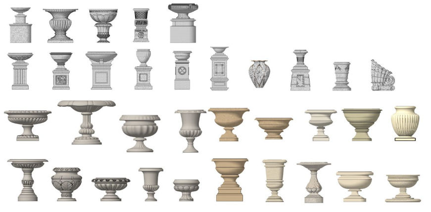 15款高品质欧式花园3D模型合集｜C4D/SKP/FBX/OBJ四格式｜PBR材质+四边面拓扑｜建筑动画游戏场景一键导入-灵感屋