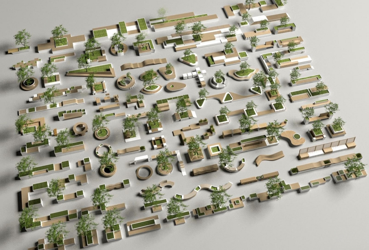 15款现代景观座椅SU模型免费下载 - 户外公共座椅+树池休闲设计素材包-灵感屋